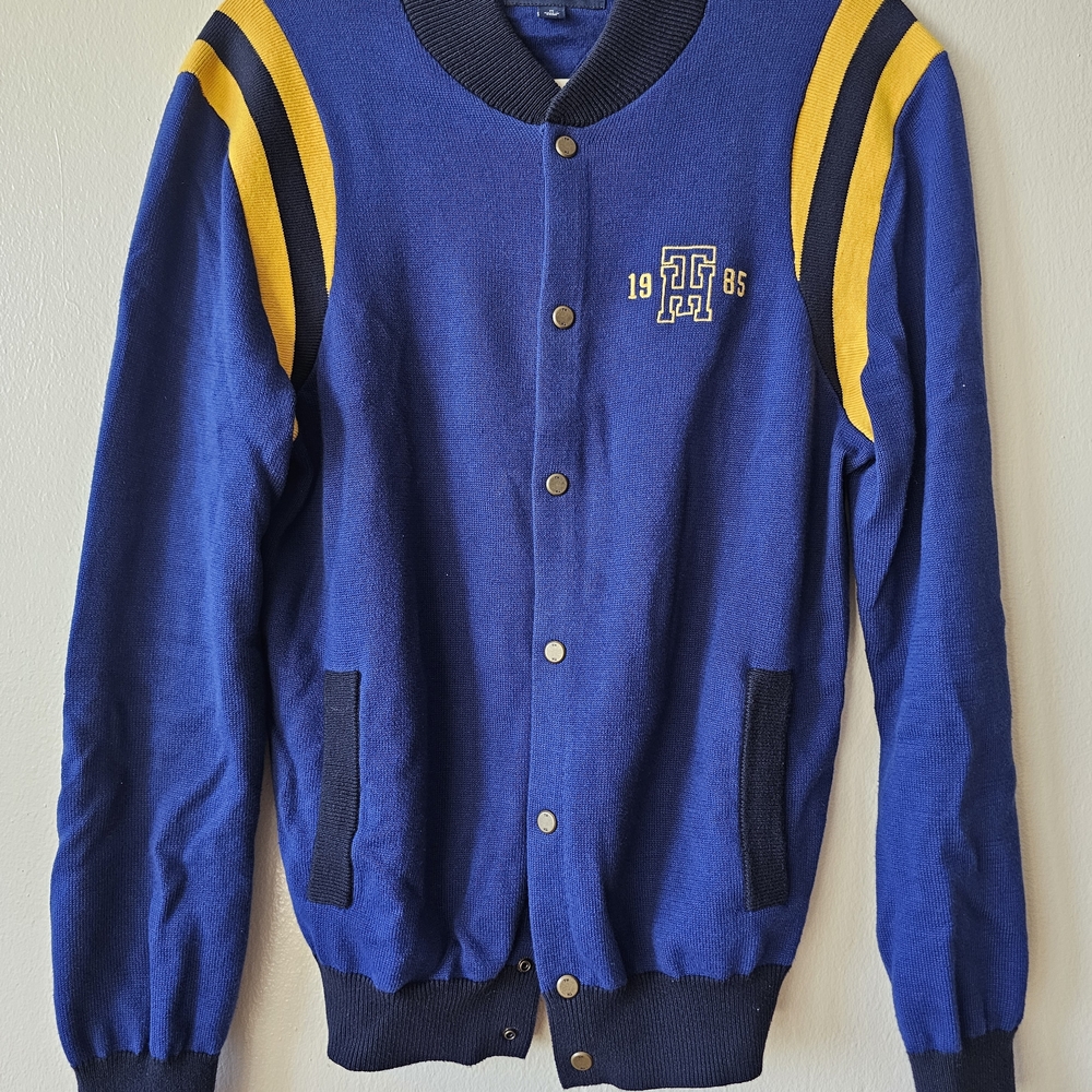 Tommy Hilfiger Men's Sweater in Blue and Yellow